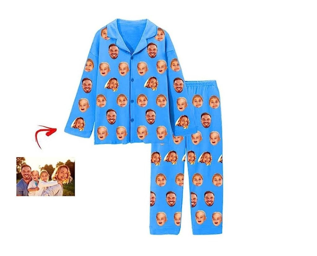 Picture of: Custom Pajama Pants Set Photo Face On Pajama Personalized Gift Christmas  Pajamas For Family Christmas Pjs Matching Sets Pet Pajama Funny pjs Dog  Face