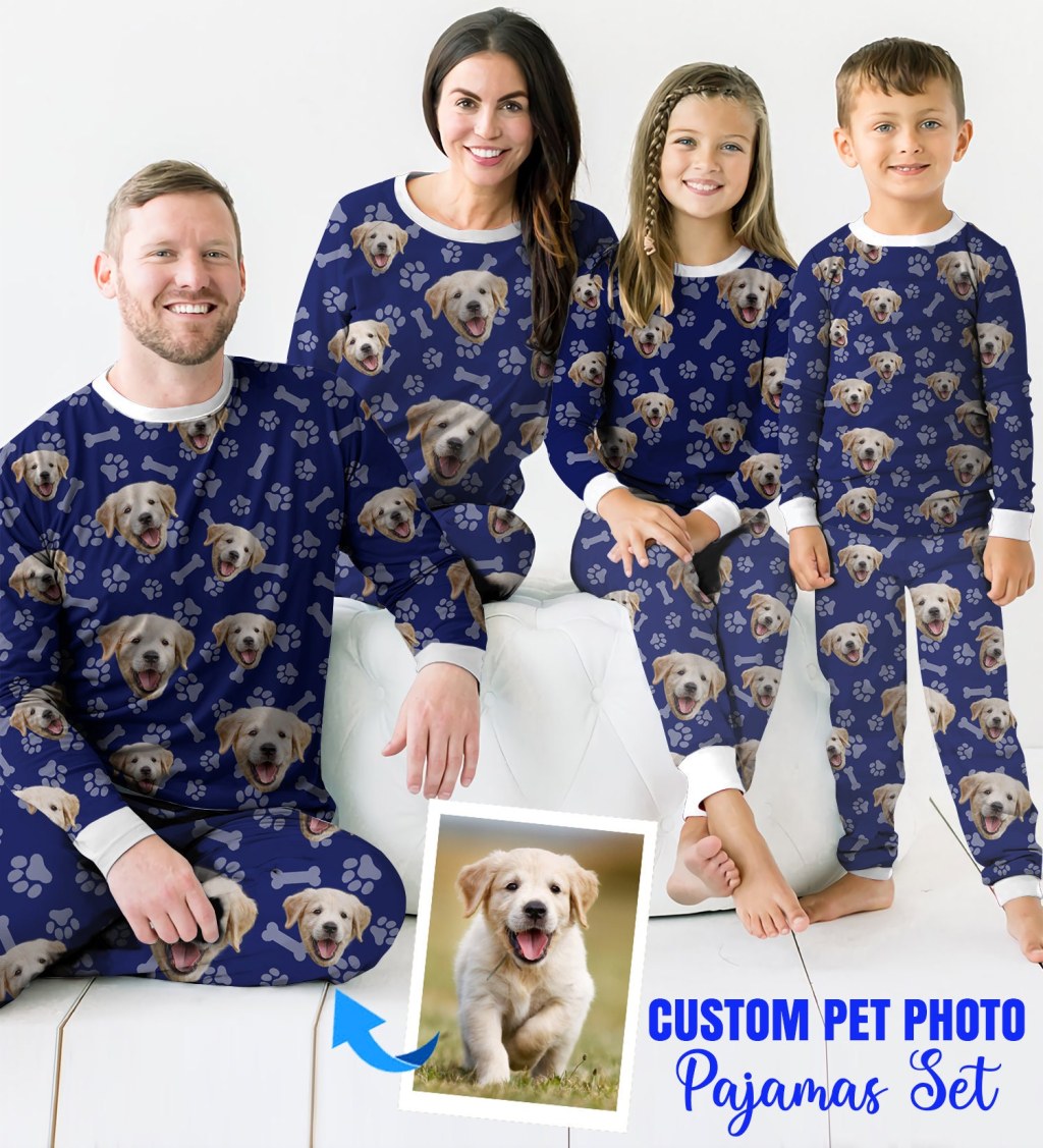 Picture of: Customized Pajama Set Custom Dog Photo Pajamas Matching – Etsy
