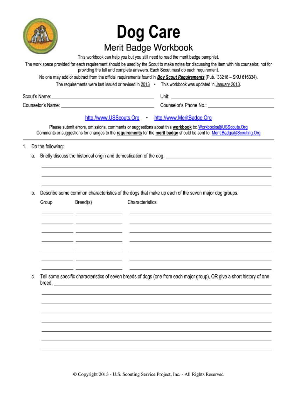 Picture of: Dog care merit badge pamphlet: Fill out & sign online  DocHub