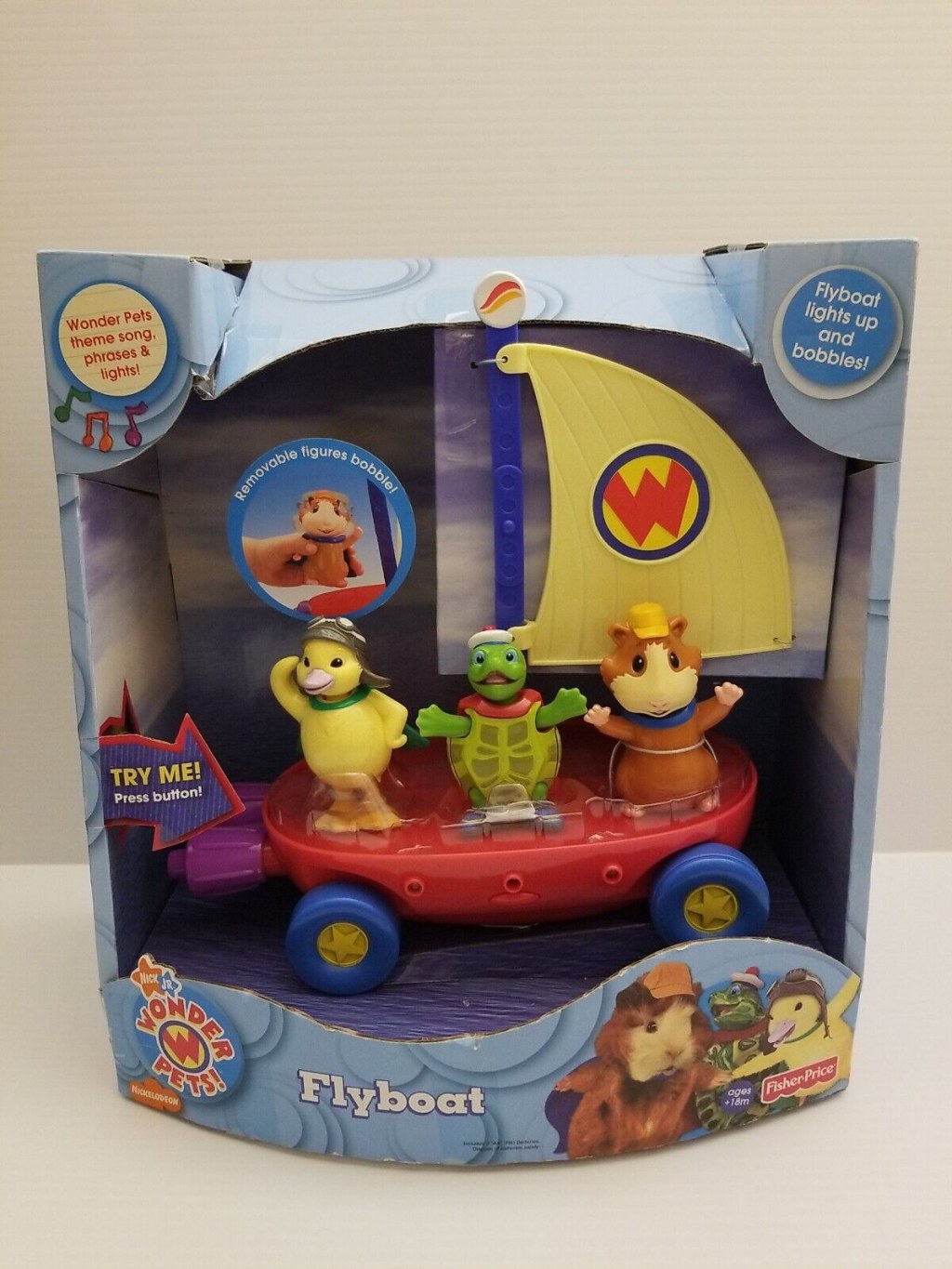Picture of: New Wonder Pets FLYBOAT -Ming Ming Linny Tuck Fisher Price Fly Boat  Lights/Sings